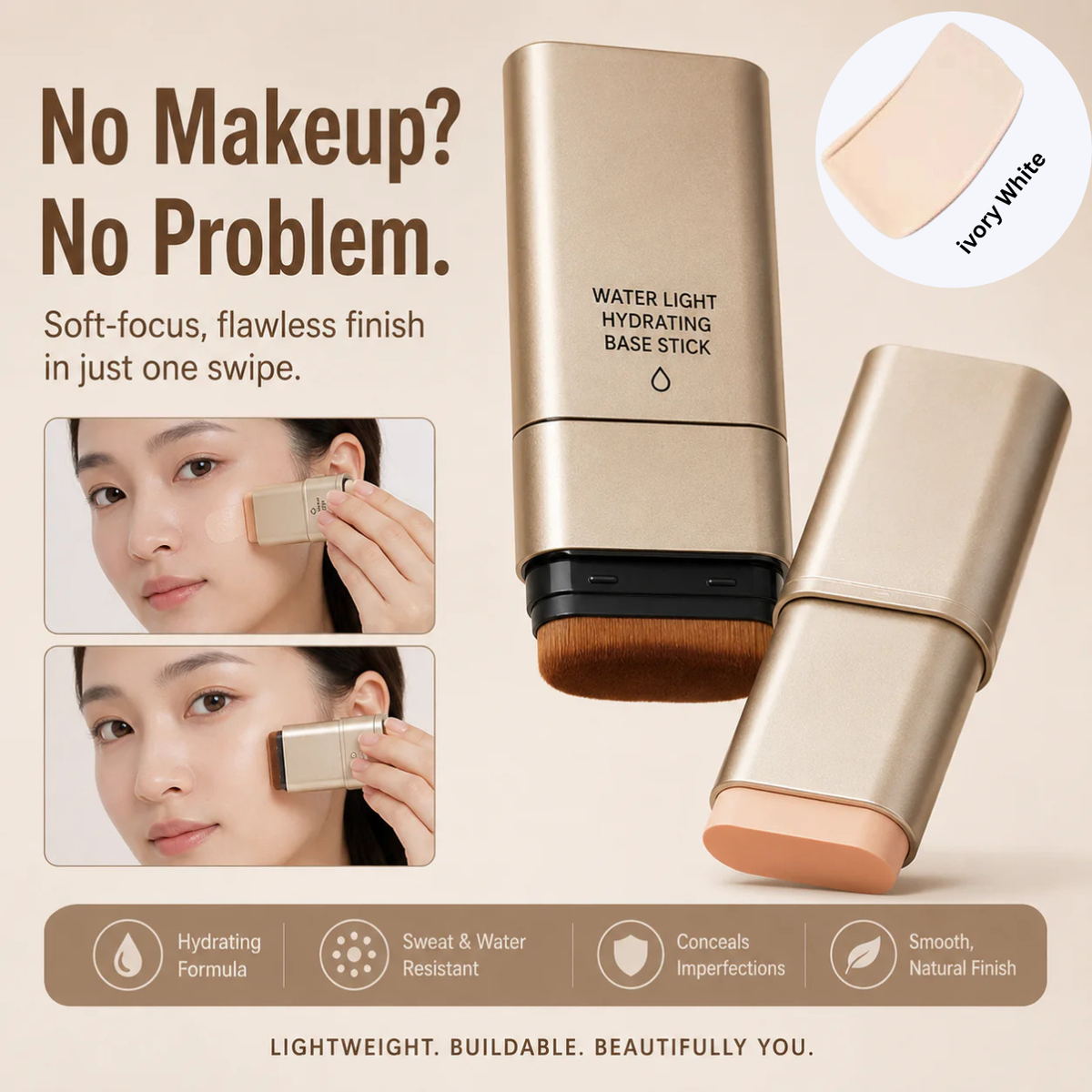 Waterproof Foundation Stick With Brush